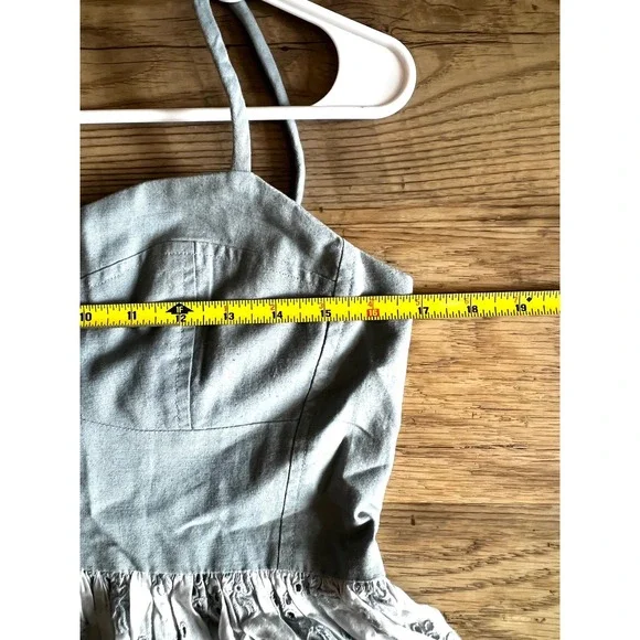 The Great Camelia Top Spaghetti Straps Size Large Tank Blue Cropped Eyelet NEW‎ - Picture 12 of 14